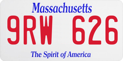 MA license plate 9RW626