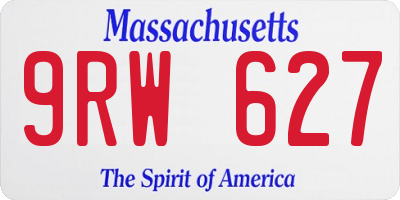 MA license plate 9RW627