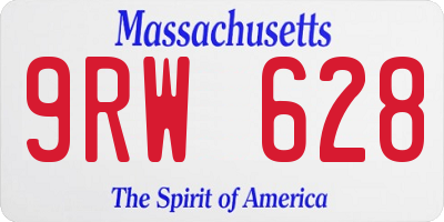 MA license plate 9RW628