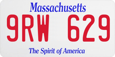 MA license plate 9RW629