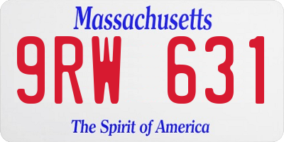 MA license plate 9RW631