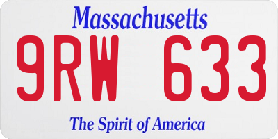 MA license plate 9RW633