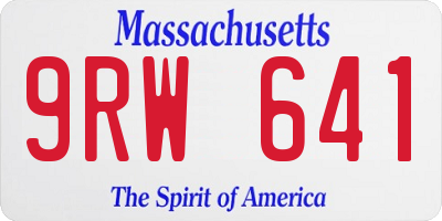 MA license plate 9RW641