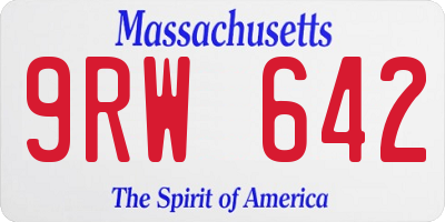 MA license plate 9RW642