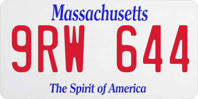 MA license plate 9RW644