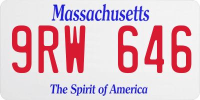 MA license plate 9RW646