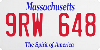 MA license plate 9RW648
