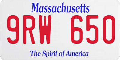 MA license plate 9RW650