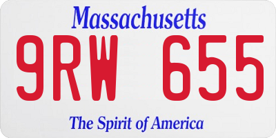 MA license plate 9RW655
