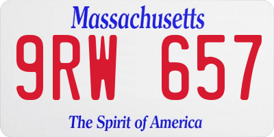 MA license plate 9RW657