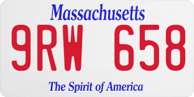 MA license plate 9RW658