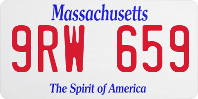 MA license plate 9RW659