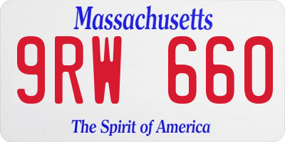 MA license plate 9RW660