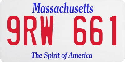 MA license plate 9RW661