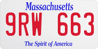 MA license plate 9RW663