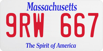 MA license plate 9RW667