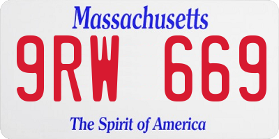 MA license plate 9RW669