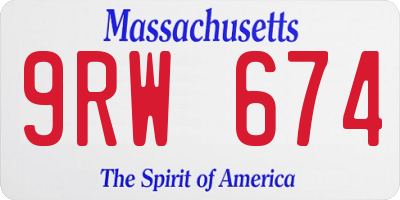 MA license plate 9RW674