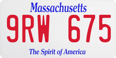MA license plate 9RW675