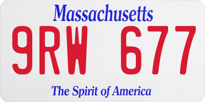 MA license plate 9RW677
