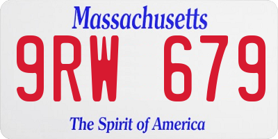 MA license plate 9RW679