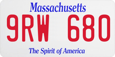MA license plate 9RW680
