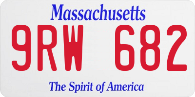 MA license plate 9RW682