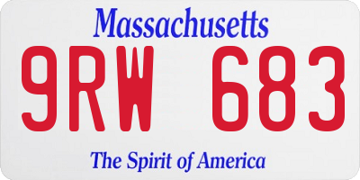 MA license plate 9RW683