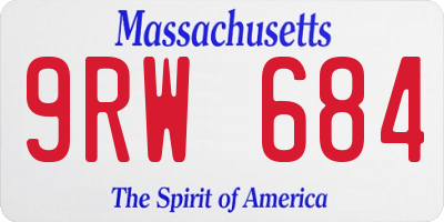 MA license plate 9RW684