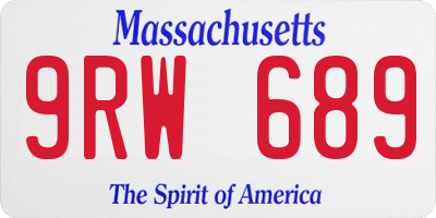MA license plate 9RW689