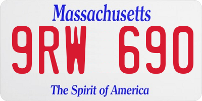 MA license plate 9RW690