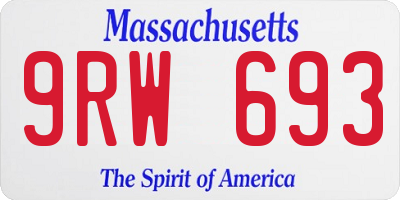MA license plate 9RW693
