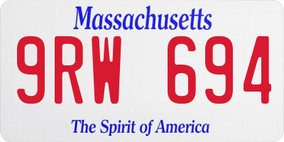 MA license plate 9RW694