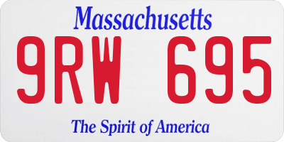 MA license plate 9RW695