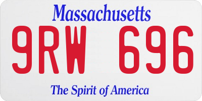 MA license plate 9RW696
