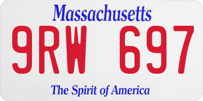 MA license plate 9RW697