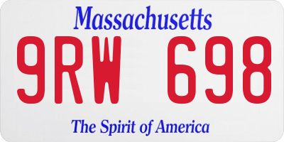 MA license plate 9RW698