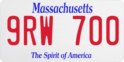 MA license plate 9RW700