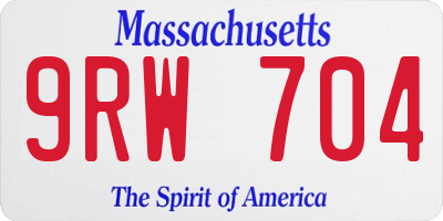 MA license plate 9RW704