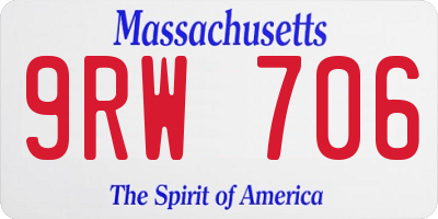 MA license plate 9RW706
