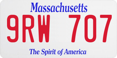 MA license plate 9RW707