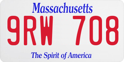 MA license plate 9RW708