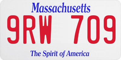 MA license plate 9RW709
