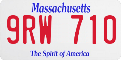 MA license plate 9RW710