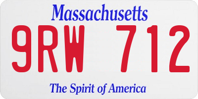 MA license plate 9RW712