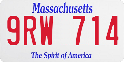 MA license plate 9RW714