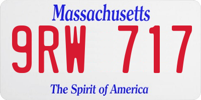 MA license plate 9RW717