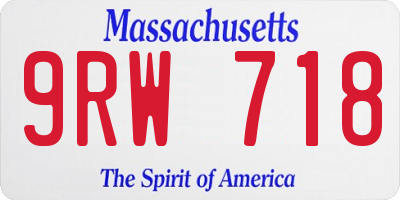 MA license plate 9RW718