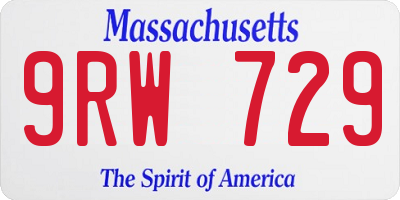 MA license plate 9RW729
