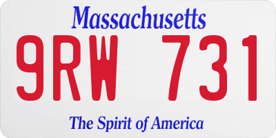 MA license plate 9RW731
